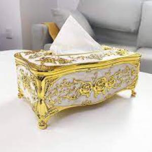 Luxury Embossed Rose Diamond Tissue Box