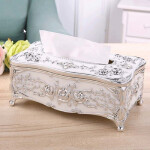 Luxury Embossed Rose Diamond Tissue Box