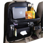 Fashionable Seat Back Storage | PU Leather | Black & Beige | 1 Piece