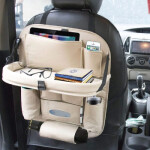 Fashionable Seat Back Storage | PU Leather | Black & Beige | 1 Piece