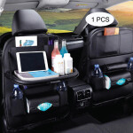 Fashionable Seat Back Storage | PU Leather | Black & Beige | 1 Piece