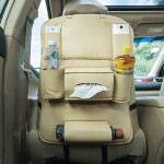 Fashionable Seat Back Storage | PU Leather | Black & Beige | 1 Piece